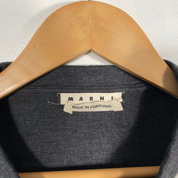 MARNI Oversized Block Print Short Sleeve Shirt Gray men's size 42 / XXS - Picture 4 of 9